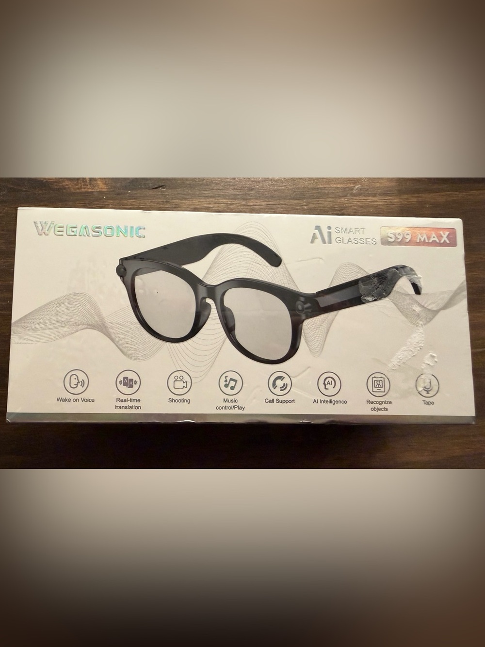 Wegasonic S99 Max AI Smart Glasses - Black